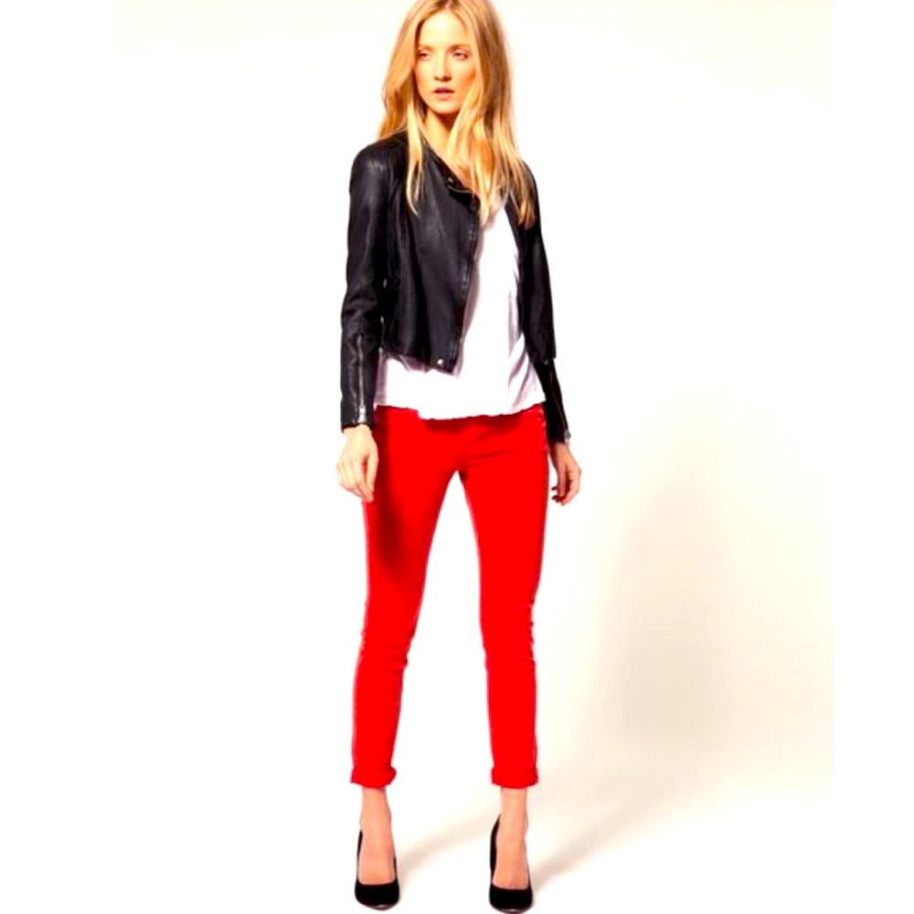 J. Crew Mercantile Red Knit Ankle Pants